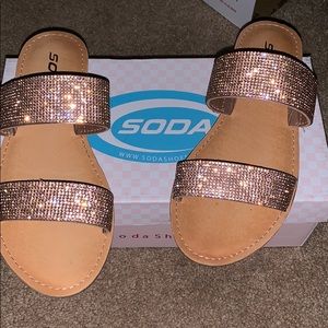 Rose gold sandals